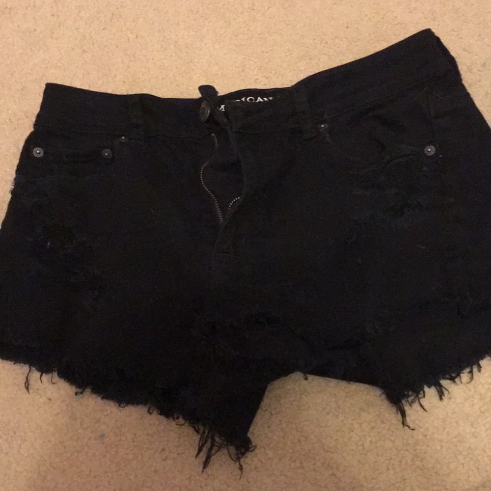 American eagle black hi-rise festival shorts